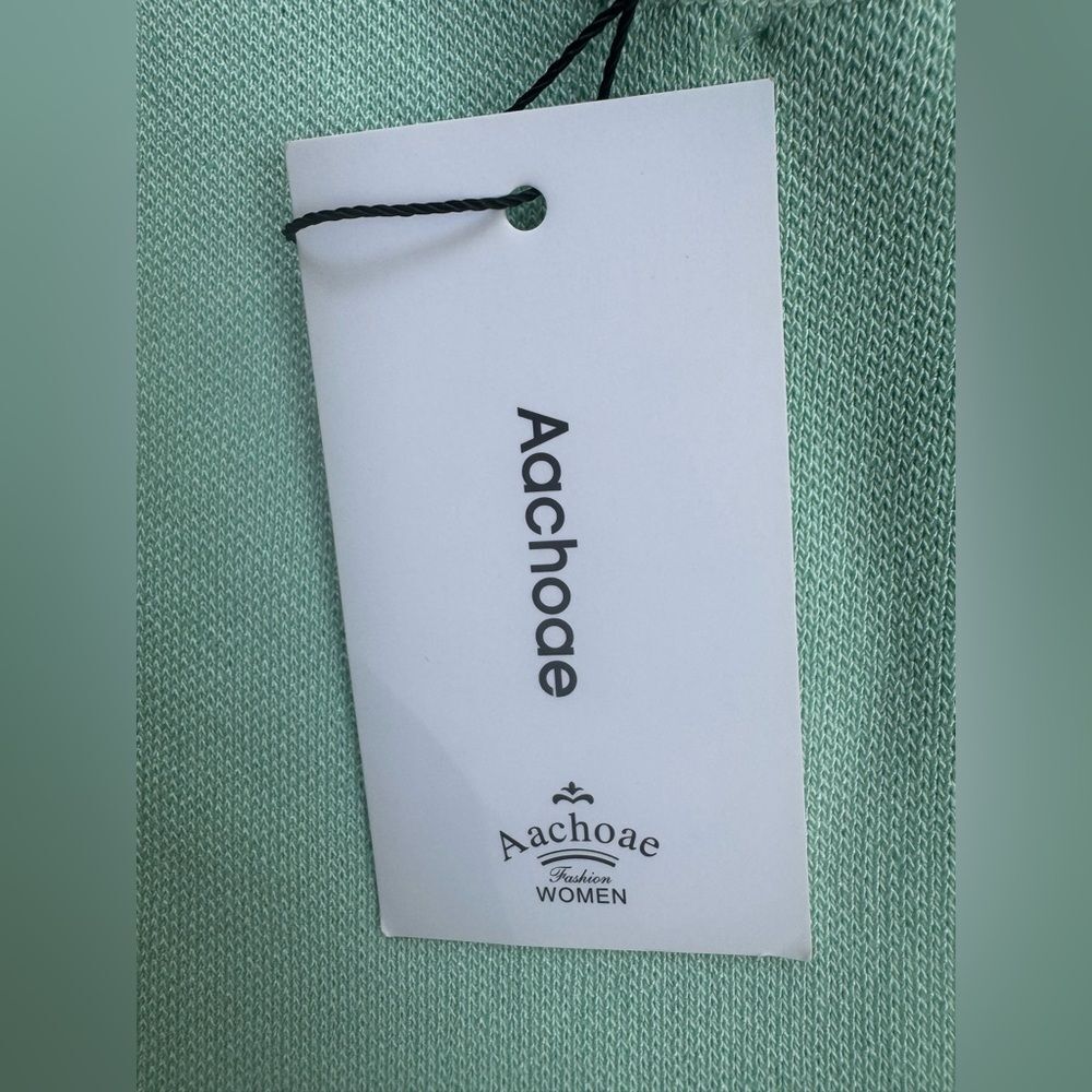 NWT Aachoae Y2K Summer Sleeveless Bright Bodycon Dress Green Blue Size S - Picture 9 of 12